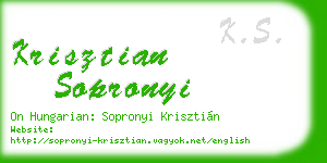 krisztian sopronyi business card