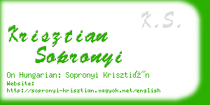 krisztian sopronyi business card